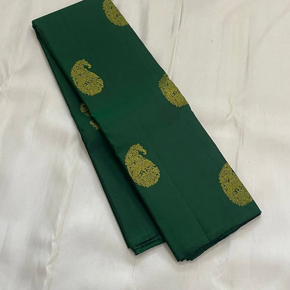 Renuka – Emerald Green Banarasi Soft Silk Saree with Royal Paisley Zari & Grand Pallu