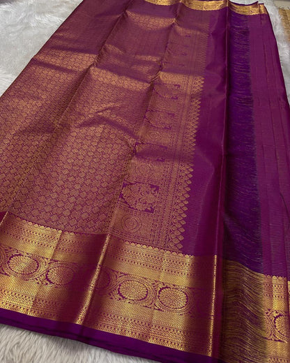 Ayushi – Pink Banarasi Soft Silk Saree with Gold Zari Butti & Traditional Border